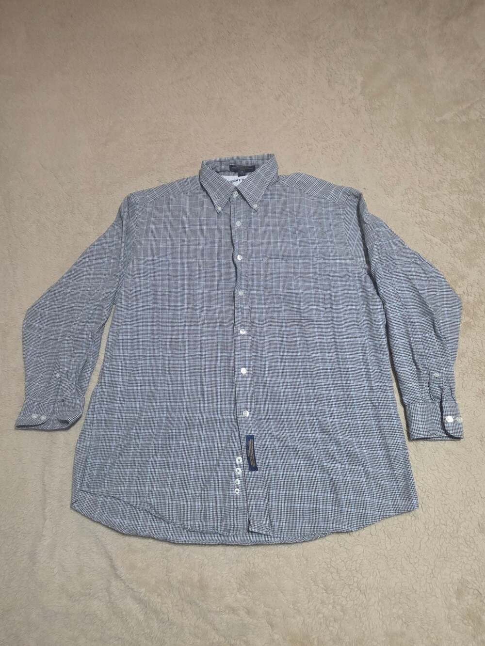 Tommy Hilfiger Button Down Shirt‎ Mens 16 32-33 Plaid Long Sleeve